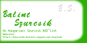 balint szurcsik business card